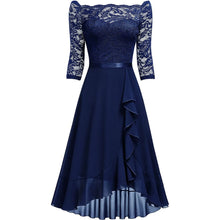 Load image into Gallery viewer, Dark Blue Elegant Midi Evening Dress
