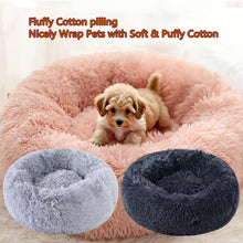 Load image into Gallery viewer, Soft Pet Cat Bed Pad Plush Warm Faux Fur dog Calm Bed Donut Round Bed Comfortable Sleeping Washable for Small Medium Dog and Cat
