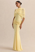 Load image into Gallery viewer, Elegant Mermaid Evening Dress Draped Detachable Cape Sleeveless Bodycon Maxi Gown Wedding Party Elegant Draped Formal Dress
