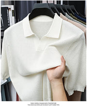 Load image into Gallery viewer, 100% Cotton Short-sleeved POLO Shirt Men's Lapel Knitted T-shirt High-end Casual Bottoming Versatile Men's Short-sleeved Men's T
