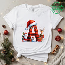 Load image into Gallery viewer, Festive Alphabet Holiday Casual Tee
