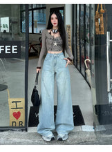 Load image into Gallery viewer, High Waisted Wide Leg Jeans Women Cotton Retro Denim Y2k Loose Fashion Design Sense Pant Streetwear Baggy Straight Trouser Woman
