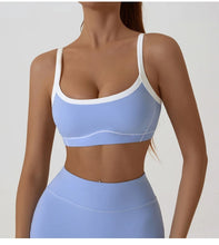 Load image into Gallery viewer, Yoga Sports Bra Color Clashing Shock Absorbing Brassiere Women Full Cup Breathable Gym Tube top Bra Yoga Workout Underwear
