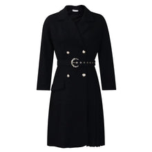 Load image into Gallery viewer, Pleated Notched Collar Midi Dress
