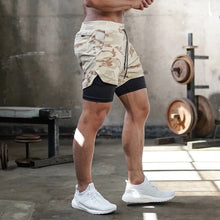 Load image into Gallery viewer, Camo Running Shorts Men Gym Sports Shorts 2 In 1 Quick Dry Workout Training Gym Fitness Jogging Short Pants Summer Men Shorts

