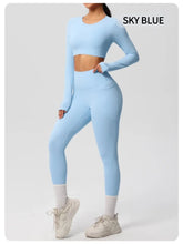 Load image into Gallery viewer, Yoga Gym Set Women Sports Impact Longline Strappy Top Fitness Overalls Sets Womens 2 Piece Sportswear Woman Gym Leggings Solid

