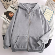 Load image into Gallery viewer, High Street Hoodie Men Solid Color Zip Up Long Sleeve Loose Jacket Coats Casual Hooded Sweatshirt Y2K Fashion Outdoor Clothes
