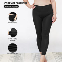 Load image into Gallery viewer, 1XL-5XL Womens Leggings High Elastic Solid Color Nine Points Trousers Up To 300 Lbs
