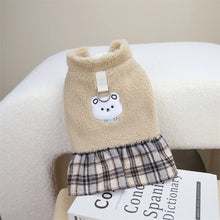 Load image into Gallery viewer, Cute Pet Dress Autumn Winter Plaid Princess Skirt Small Dog Coat Puppy Party Clothes Poodle Yorkie Apparel
