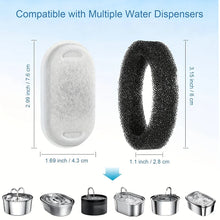 Load image into Gallery viewer, 20PCS Cat Water Fountain Activated Carbon Dog Water Bowl Dispenser Replacement Filters with 20 Sponges for Home Pet Hydration
