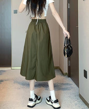 Load image into Gallery viewer, Drawstring Cargo A-Line Midi Skirt
