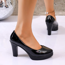 Load image into Gallery viewer, High Heels Shoes Women White Wedding Shoes Thick High Heels Fashion Party Pumps Footwear Black Red Big Size 35-42
