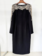 Load image into Gallery viewer, Elegant Beaded Straight Midi Dress
