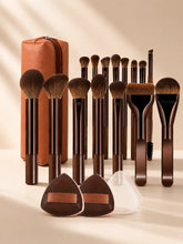 Load image into Gallery viewer, Makeup Brush Set - 18pcs High-Value Multi-Functional - Including 15 Makeup Brushes + 2 Powder Puffs + Makeup Bag - Travel-Friend

