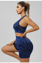 Load image into Gallery viewer, Women Seamless Tie Dye Yoga Set Quick Dry Sports Bra Shorts Lightweight Breathable Workout Outfit
