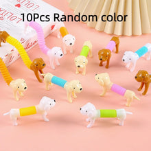 Load image into Gallery viewer, 10Pcs Stretchable Dog Stress Relief Pop Tubes Toy Kids Birthday Party Favors Pinata Filler Telescoping Sensory Squeeze Toy
