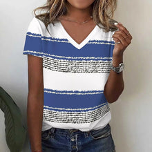 Load image into Gallery viewer, New Women's T-Shirts Funny Stripe Print Top Fashion Simple Pattern T Shirts for Women Summer Leisure Female Clothing Streetwear

