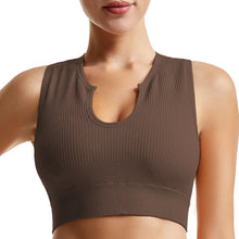 Load image into Gallery viewer, Women's Sleeveless Sports Bra Navel-Leaking with A Chest Pad  Highly Elastic Vest Sexy Stretchy Breathable Bra
