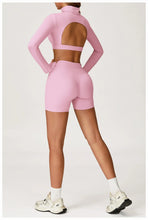 Load image into Gallery viewer, Yoga Set 2 Pieces Gym Clothes Yoga Outfits For Women Tracksuits Workout Long Sleeved Fitness Set Sport Bra Crop Top Gym Leggings
