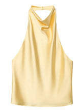 Load image into Gallery viewer, HXAO Top Women Halter Satin Women Tops Backless Corset Top Vest Yellow Pink Black Summer Elegant Sexy Tops Tank Vestidos
