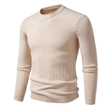 Load image into Gallery viewer, new Mens Crew Neck Sweaters Long Sleeve Lightweight Knit Dress Pullover Sweaters Casual outwear Twist Patterned Cable Sweaters
