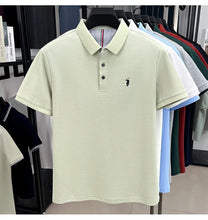 Load image into Gallery viewer, 100% pure cotton high-end brand men's short sleeve polo shirt summer fashion original pony embroidery golf Paul  casual T-shirt
