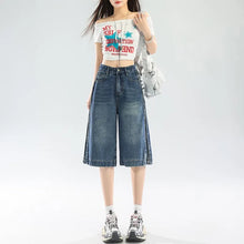 Load image into Gallery viewer, Denim Shorts for Women Summer  Fashion Trendy Loose Fitting Casual Female Jeans Breathable Comfy Streetwear
