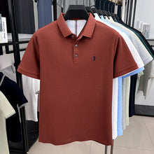 Load image into Gallery viewer, 100% pure cotton short sleeved men's polo shirt summer fashion high-end brand pony embroidery golf top casual business T-shirt

