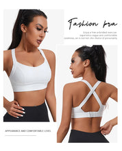 Load image into Gallery viewer, Women High Impact Sports Bra Criss Cross Back Padded Bra Workout Fitness Sports Yoga Bras Shockproof Sport Crop Top Vest
