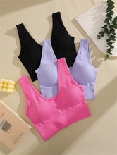 Load image into Gallery viewer, Sports Yoga Women's Bra Ribbed Shockproof Fitness Workout Bralette Sexy Elastic Backless Underwear Push-Up Bra Sportswear Tops
