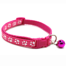 Load image into Gallery viewer, Pet Collar With Bell Cartoon Footprint Colorful Dog Puppy Cat Accessories Kitten Collar Adjustable Safety Bell Ring Necklace Pet
