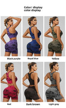 Load image into Gallery viewer, Women Seamless Tie Dye Yoga Set Quick Dry Sports Bra Shorts Lightweight Breathable Workout Outfit
