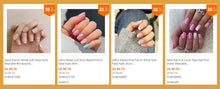 Load image into Gallery viewer, False Nail Full Cover Fake Nail Pink Glitter Wearable French Short Nails Square Head False Nail Press On Nails Manicure Tool
