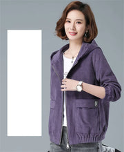 Load image into Gallery viewer, Corduroy Hooded Loose Jacket
