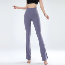 Load image into Gallery viewer, Women's leggings slim yoga pants women's high waisted wide leg pants sports bell bottoms breathable quick dry bottom
