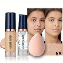 Load image into Gallery viewer, BEAUTY GLAZED 3Pcs Face Makeup Set, Matte Long Lasting Waterproof Liquid Foundation+Primer+Puff
