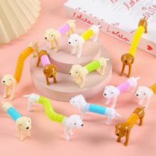 Load image into Gallery viewer, 10Pcs Stretchable Dog Stress Relief Pop Tubes Toy Kids Birthday Party Favors Pinata Filler Telescoping Sensory Squeeze Toy
