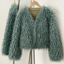 Load image into Gallery viewer, Fur Coat Eco-friendly Coats for Woman Artificial Winter Fur Coat Warm Women's Clothing New in Coats &amp; Jackets Women Tops Stones
