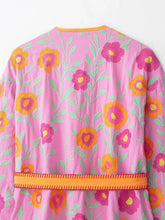 Load image into Gallery viewer, Women's Flowers Embroidered Coats Autumn New V-neck Long Sleeve With Belt Jackets Fashion Casual Female Chic Outerwear
