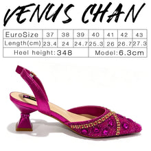 Load image into Gallery viewer, Pointed Toe High Heels Shoes and Matching Bag Set Women Fashion PU Leather Pumps Shoulder Bag Party Wedding Dress Footwear Handb

