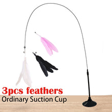 Load image into Gallery viewer, Interactive Cat Toy Handfree Cat Stick Kitten Playing Teaser Wand Toy Suction Cup Feather Wand Pet Supplies Simulation Feather
