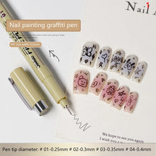Load image into Gallery viewer, Nail Art Graffiti Line Pen Gel Painting Waterproof Wire Drawing Pen Detail Sketching Pen Nail Design Tools
