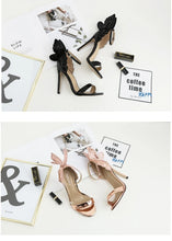 Load image into Gallery viewer, Fashion Women's High Heels Bow Women Sandals Patent Leather Open Toe Party Shoes Buckle Ultra High Heels Women Shoes New Zapatos
