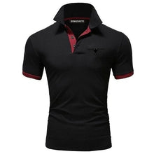 Load image into Gallery viewer, Polo collar contrasting color shirt office fashionable new T-shirt polo shirt men's summer top business casual breathable
