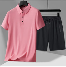 Load image into Gallery viewer, polo Shirts + shorts 2024 summer new style fashion Sportswear Men's Casual Sets Male Fashion shirts and shorts full size M-4XL
