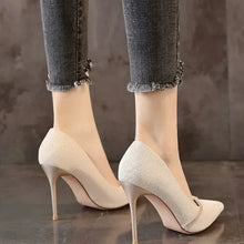 Load image into Gallery viewer, High Heels Women with 2024 New Spring and Autumn Pointy Women's Shoes Dress Wedding Shoes Temperament Banquet Single Shoes
