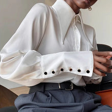 Load image into Gallery viewer, Elegant Satin Office Casual Shirt
