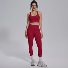 Load image into Gallery viewer, New Yoga Set for Woman Summer Gym Sports Running Bra Top Breathable Peach Buttocks Women Leggings Solid Color Yoga Set
