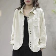 Load image into Gallery viewer, Casual White Corduroy Button Jacket
