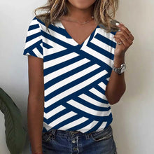 Load image into Gallery viewer, New Women's T-Shirts Funny Stripe Print Top Fashion Simple Pattern T Shirts for Women Summer Leisure Female Clothing Streetwear
